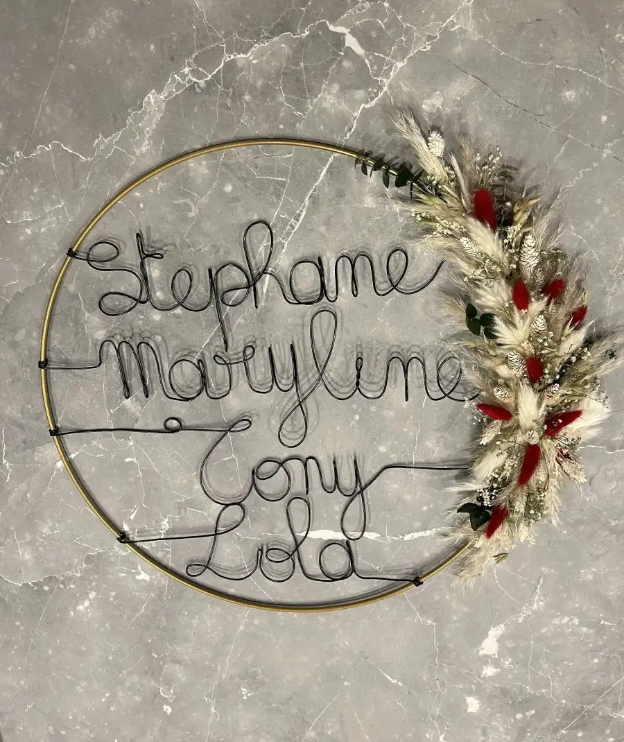 Cerceau fleuri or - 60cm