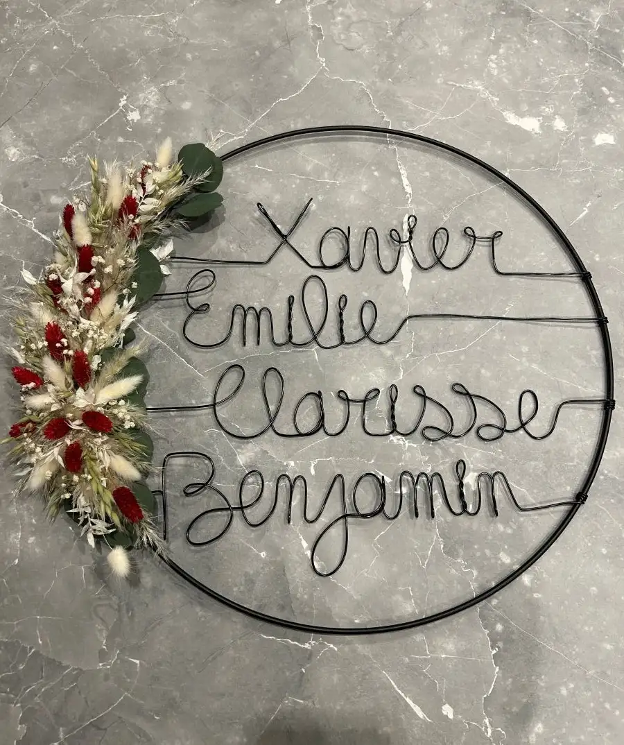 Cerceau fleuri noir - 60cm