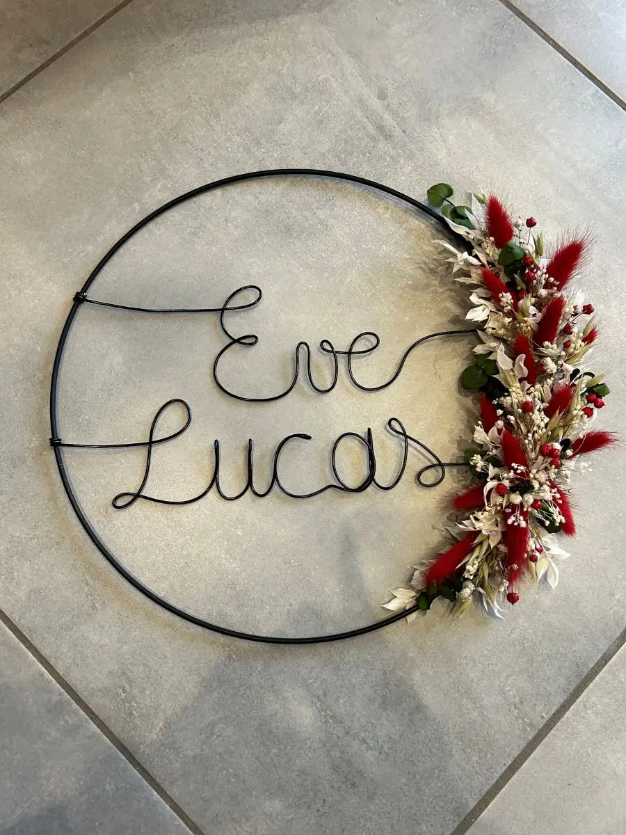 Cerceau fleuri noir - 40cm